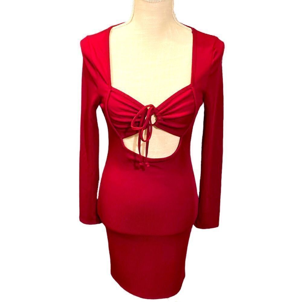 NWT Cutout Burgundy Bodycon Dress